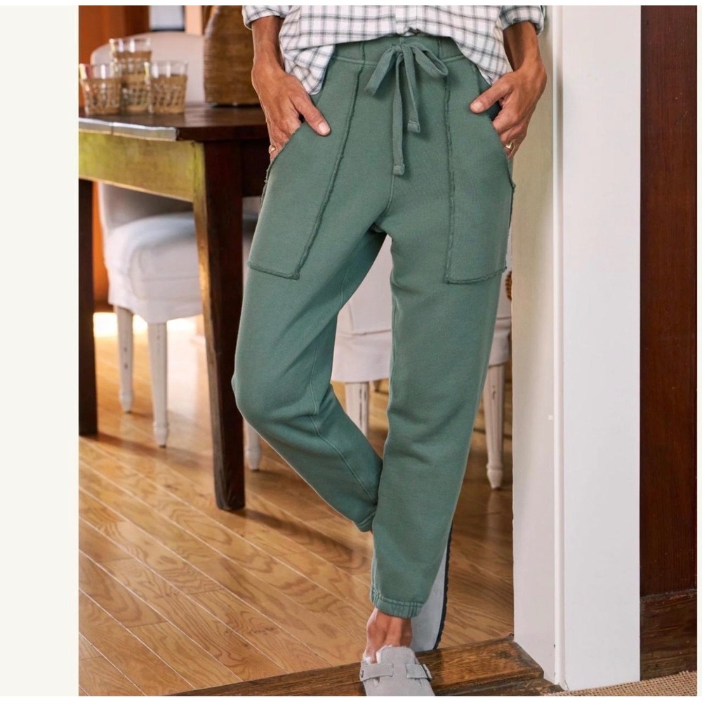 Frank & Eileen $238 NWOT Women's Eamon Mid-Rise Tie Waist Jogger in Green Small